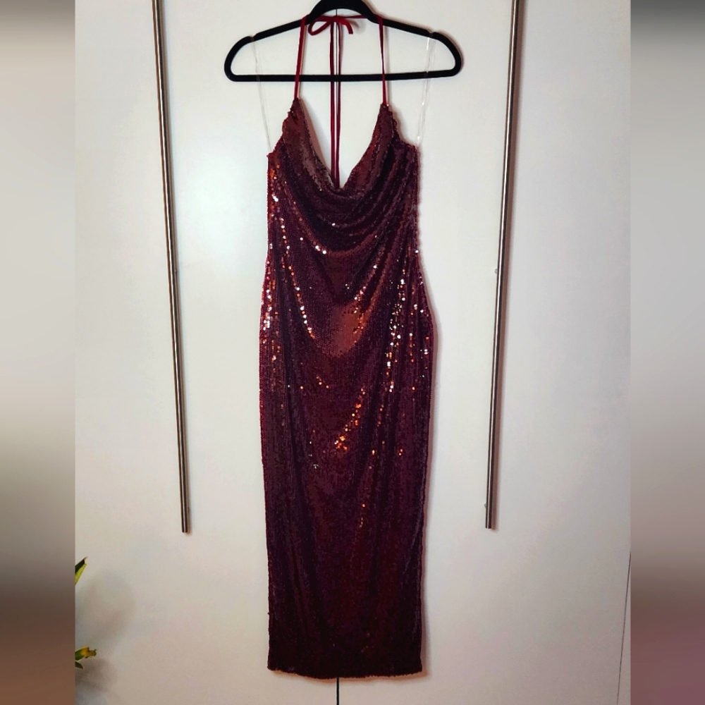 Sexy sequence midi party date dress